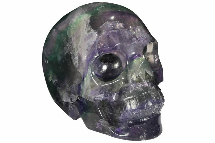 Colorful, Banded (Rainbow) Fluorite Skull #110102